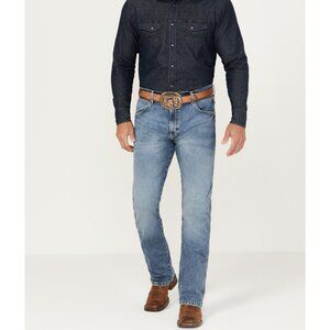 Wrangler Retro Men's Beauford Light Wash Slim Bootcut Stretch Denim Jeans